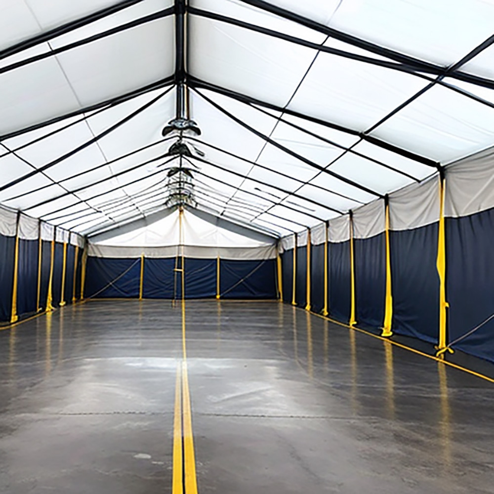 tälthall med belysning i taket Habo